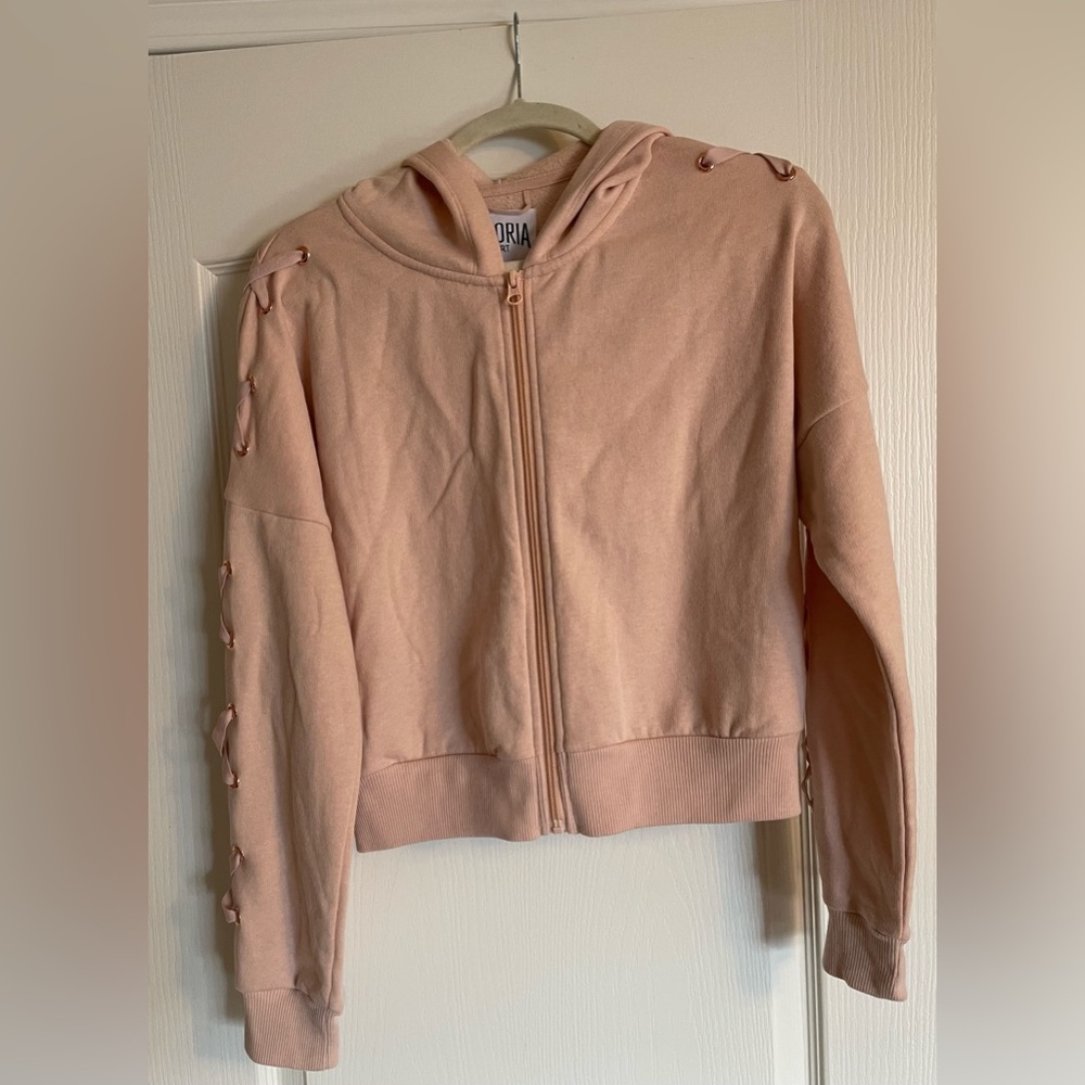 Victoria Secret Sport hooded grommet laced sleeves